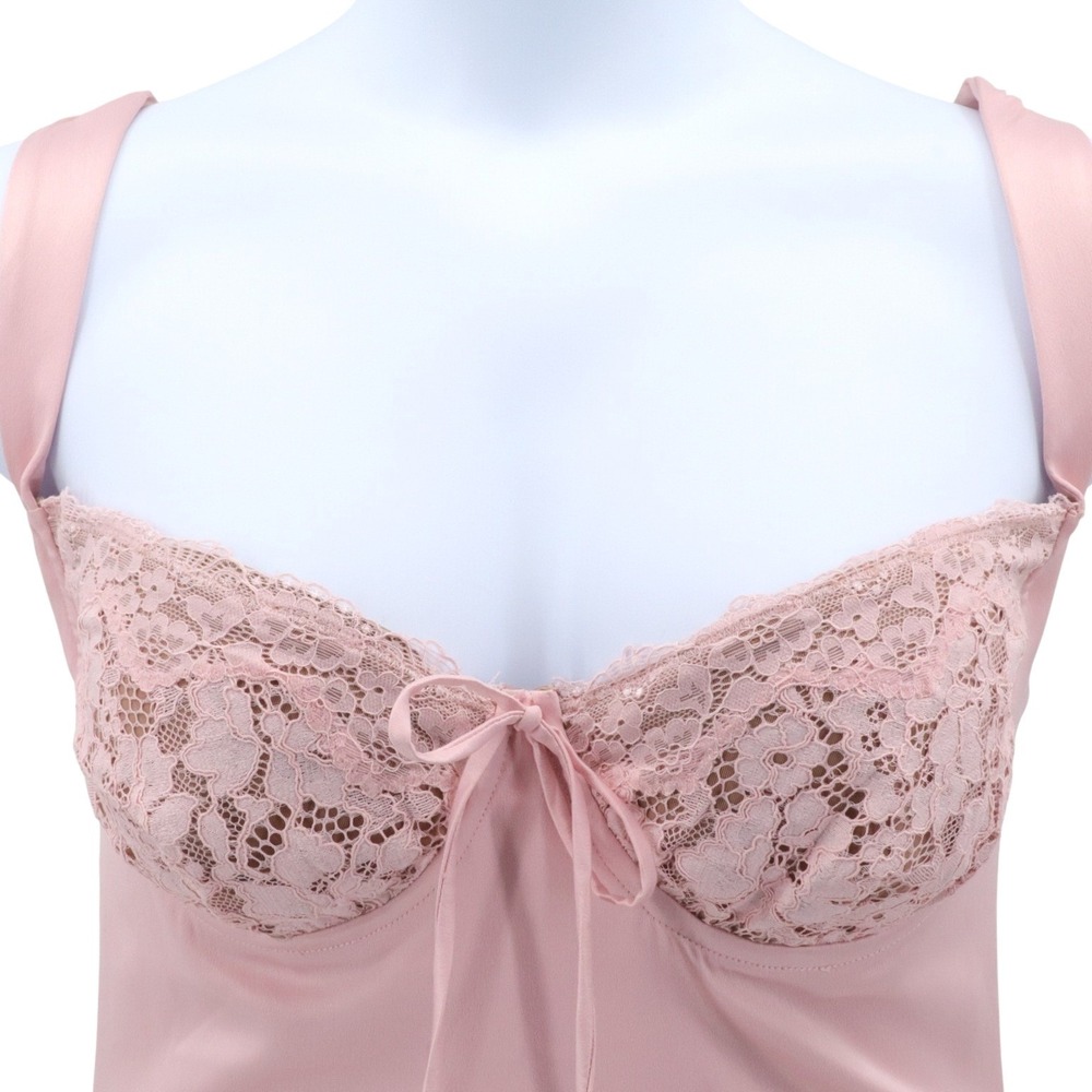 NWT House of CB Adriana Rosehill Pink Satin Lace Inset Underwire Mini Dress XL - Picture 4 of 10